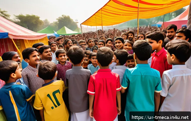 터닝메카드 공식 팬카페 정보 - A vibrant, detailed scene of a Turning Mecard fan club event in Pakistan, featuring children and you...